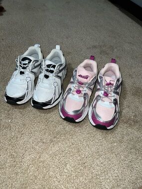 Avia Girls' Pink, White & Silver Athletic Sneakers